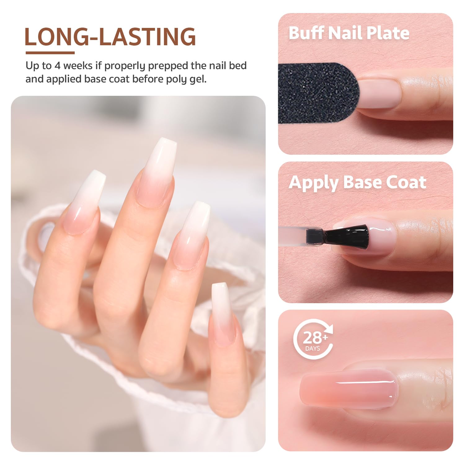 GAOY Poly Gel Set - application rapide: outils inclus pour des extensions en 60 secondes.