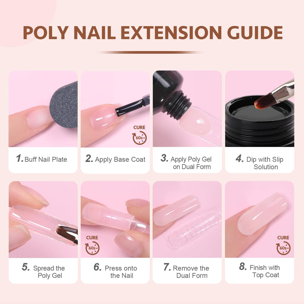 GAOY Poly Gel Set - étui et emballage: transport pratique pour les ongles faits soi-même à domicile.