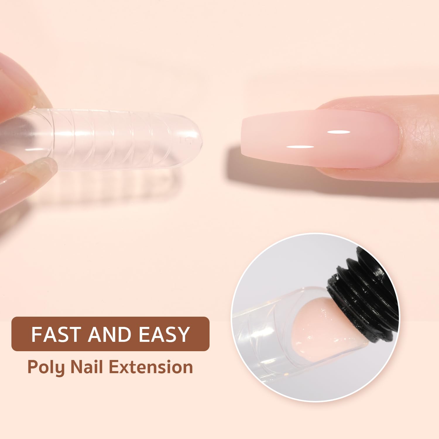 GAOY Poly Gel Set - palette couleurs: nuances roses et nude pour ongles créatifs.