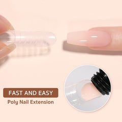 GAOY Poly Gel Set - palette couleurs: nuances roses et nude pour ongles créatifs.