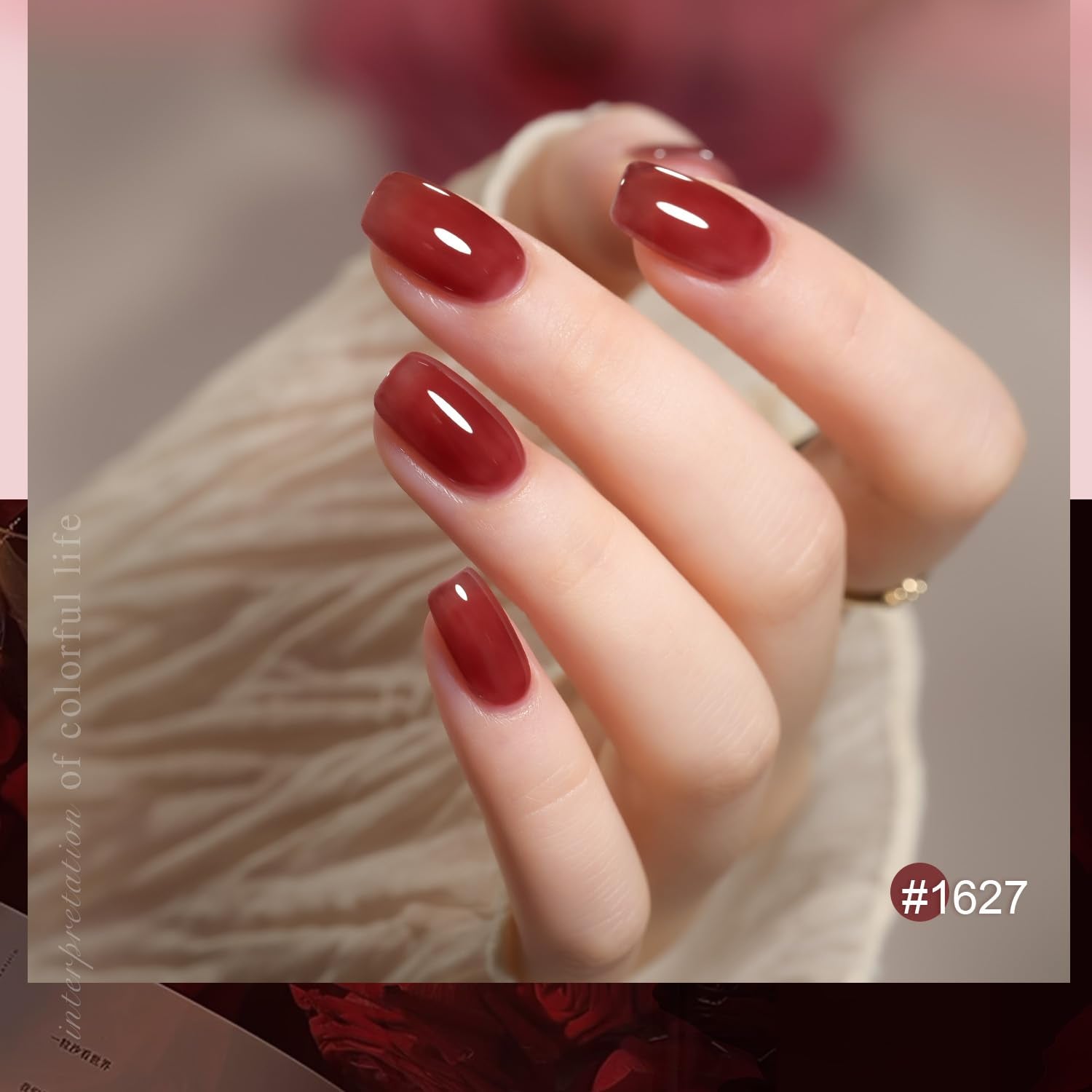 GAOY Vernis rose Rose Garden Gel, résultat doux et lumineux.