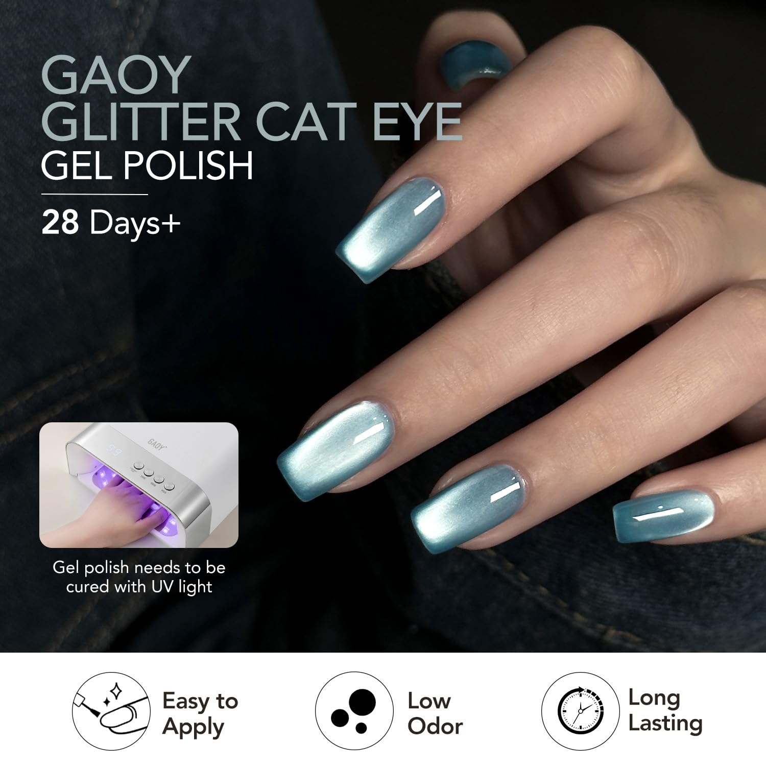 GAOY séchage UV LED rapide en 60 secondes pour un rendu immédiat.