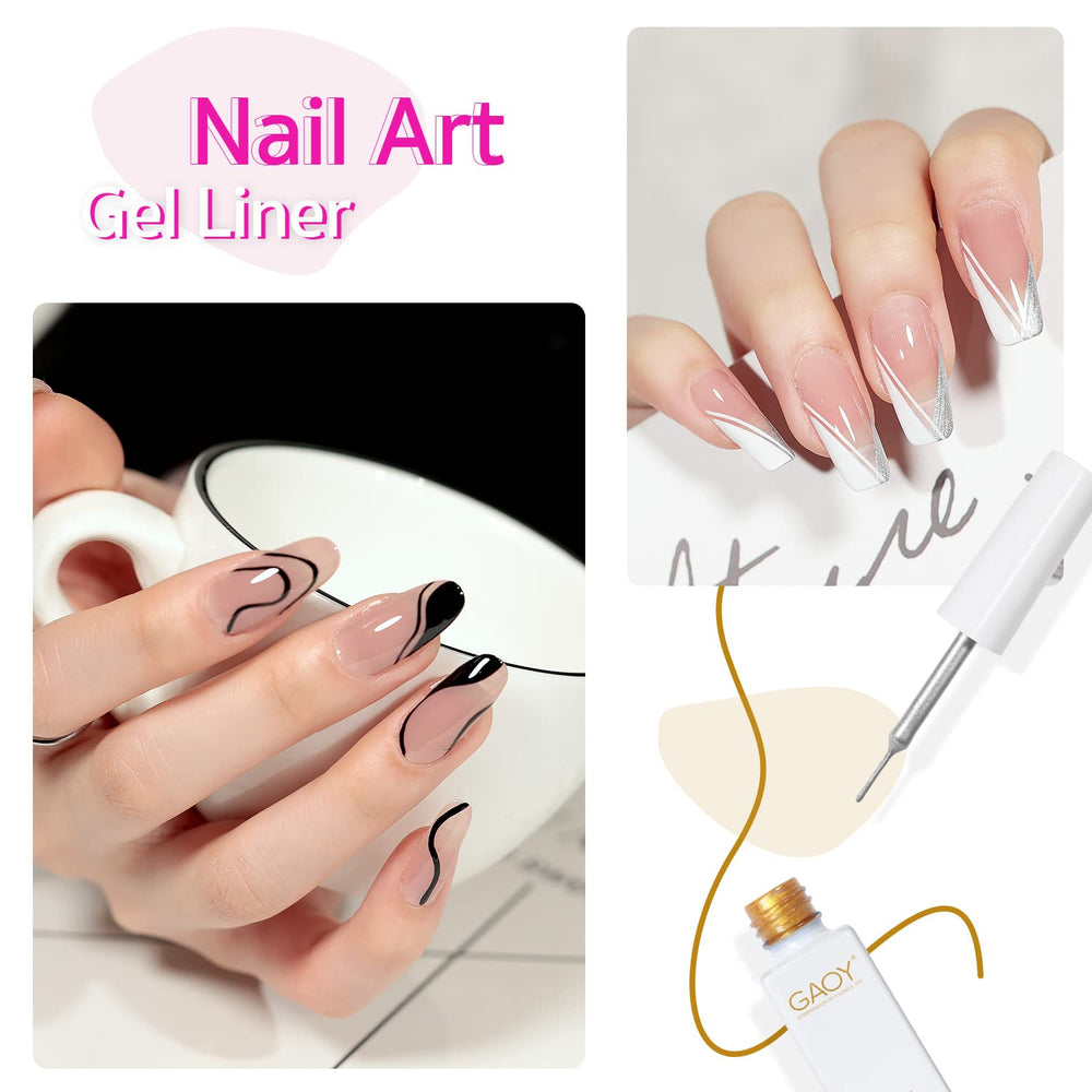 GAOY Stylo Gel Art Or avec pinceau fin pour accents lumineux