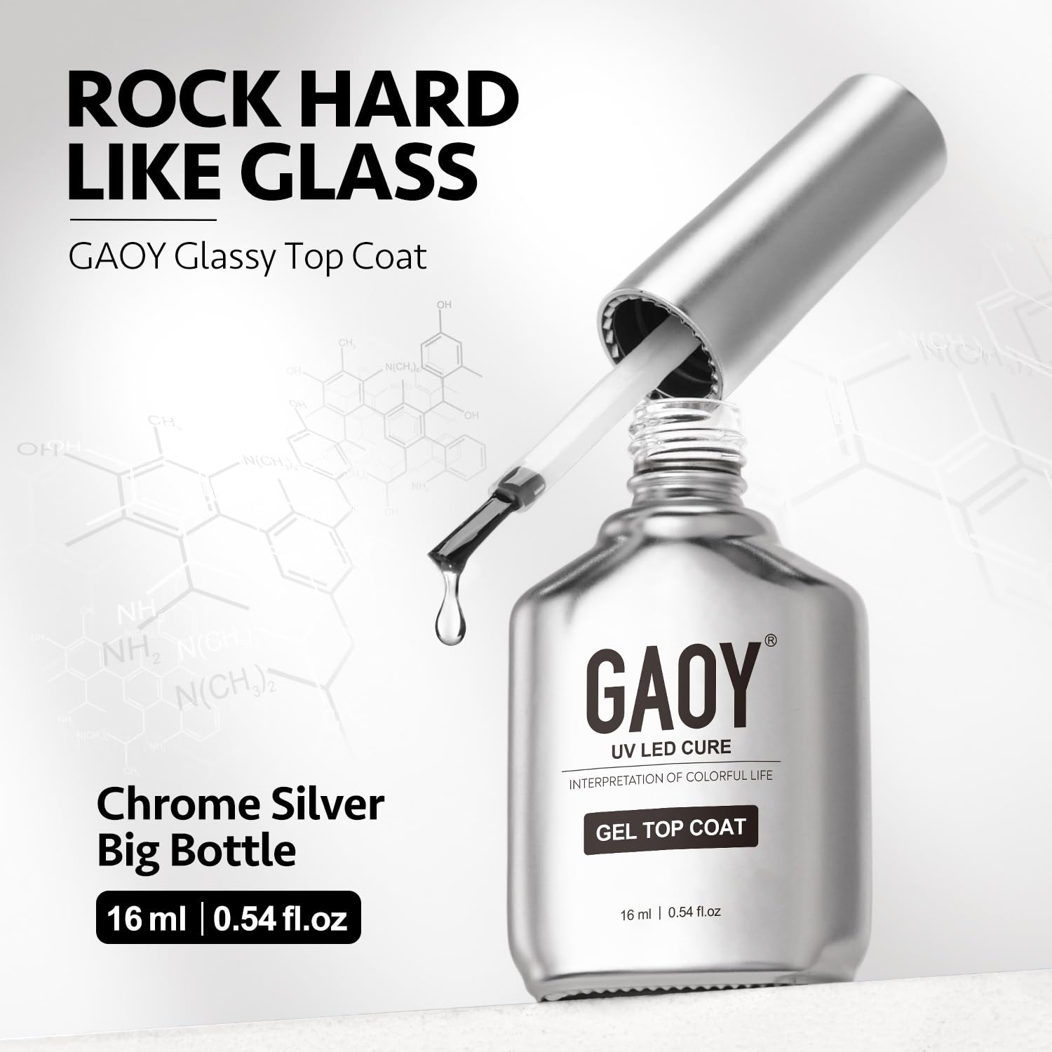 GAOY flacon de finition gel clair 16 ml, éclat net sans teinte