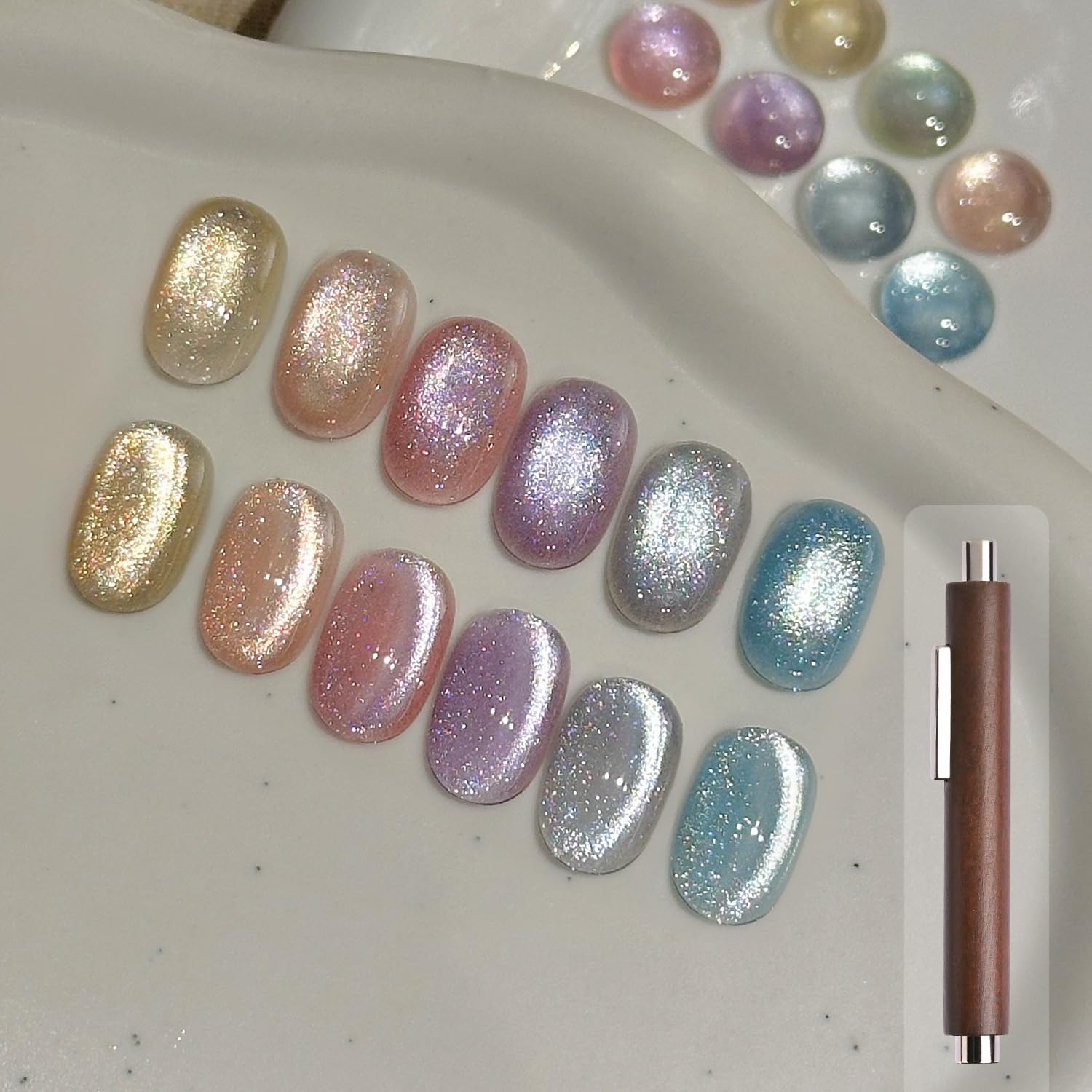 GAOY Vernis Gel 16ml, six couleurs scintillantes pour des ongles éclatants à domicile.