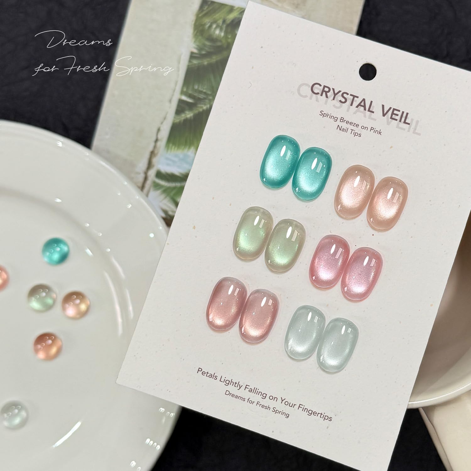 GAOY ensemble six couleurs bleu-vert avec paillettes pour vernis gel