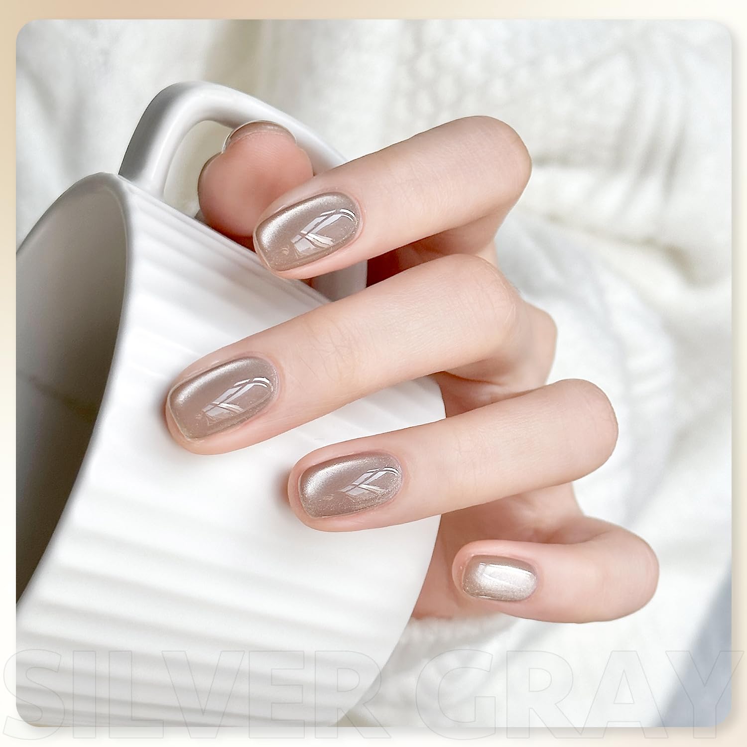 GAOY Vernis gel argent translucide avec paillettes holographiques.