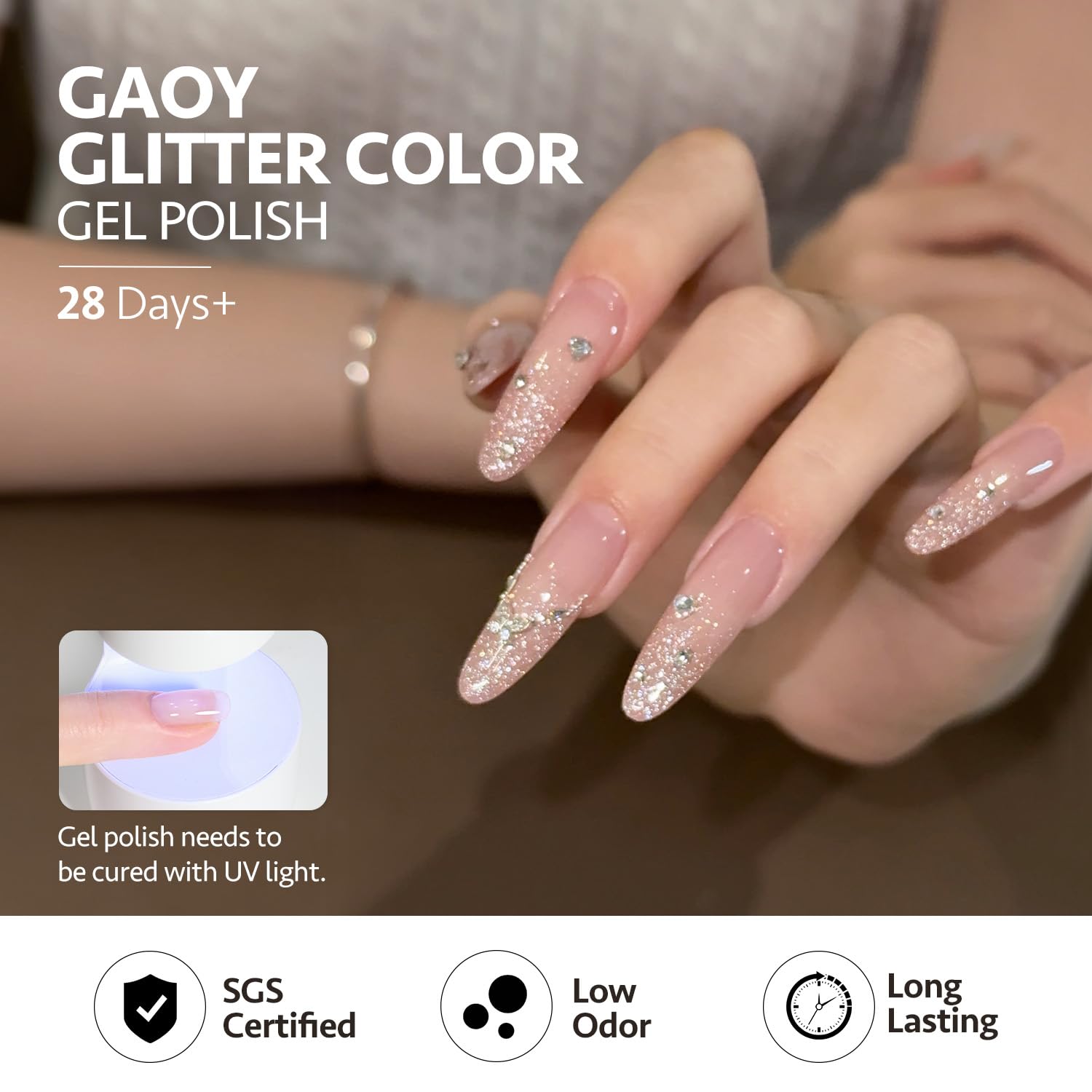 GAOY vernis gel art ongles: texture lisse et couleur riche pour créativité maison
