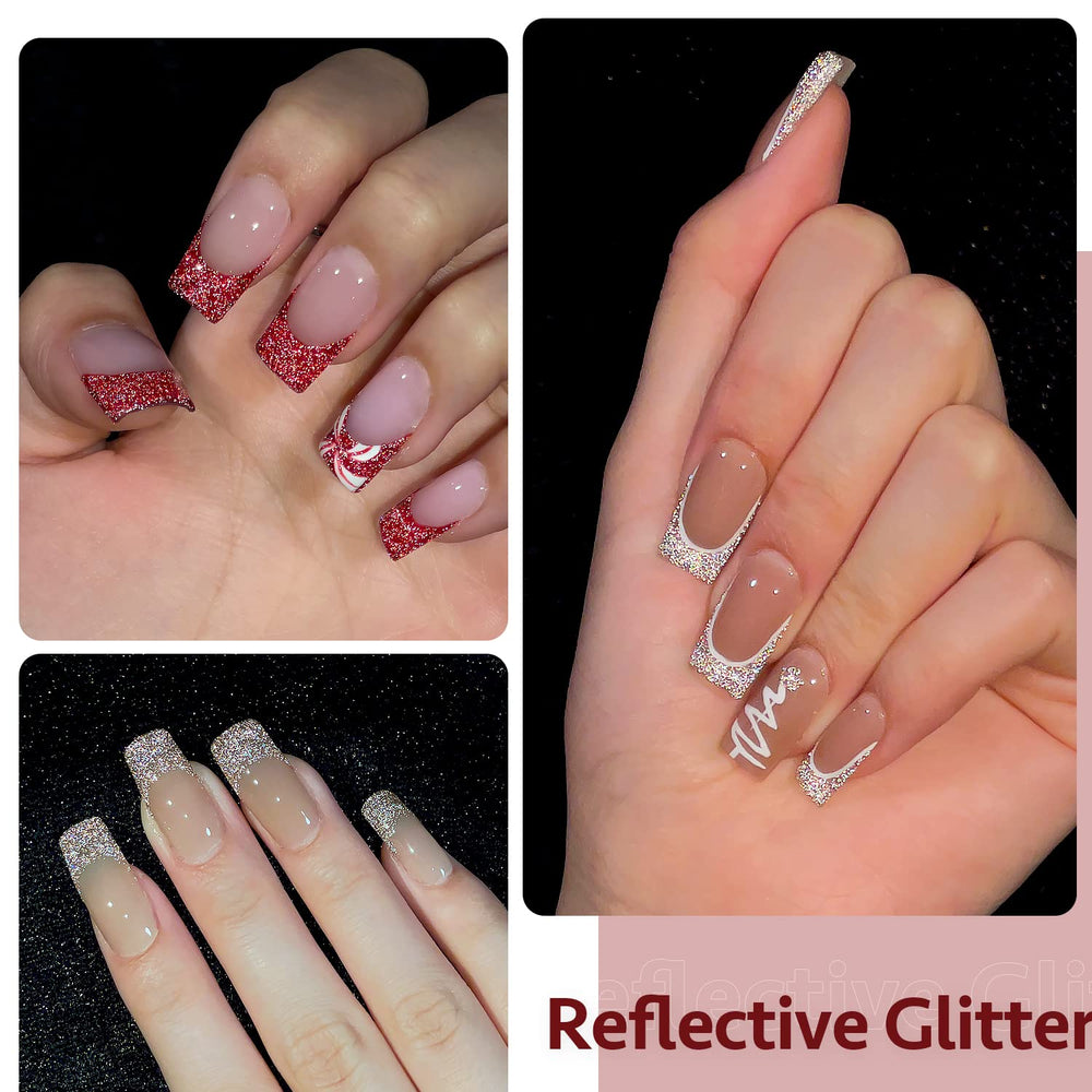 GAOY vernis gel bleu holographique avec effet scintillant