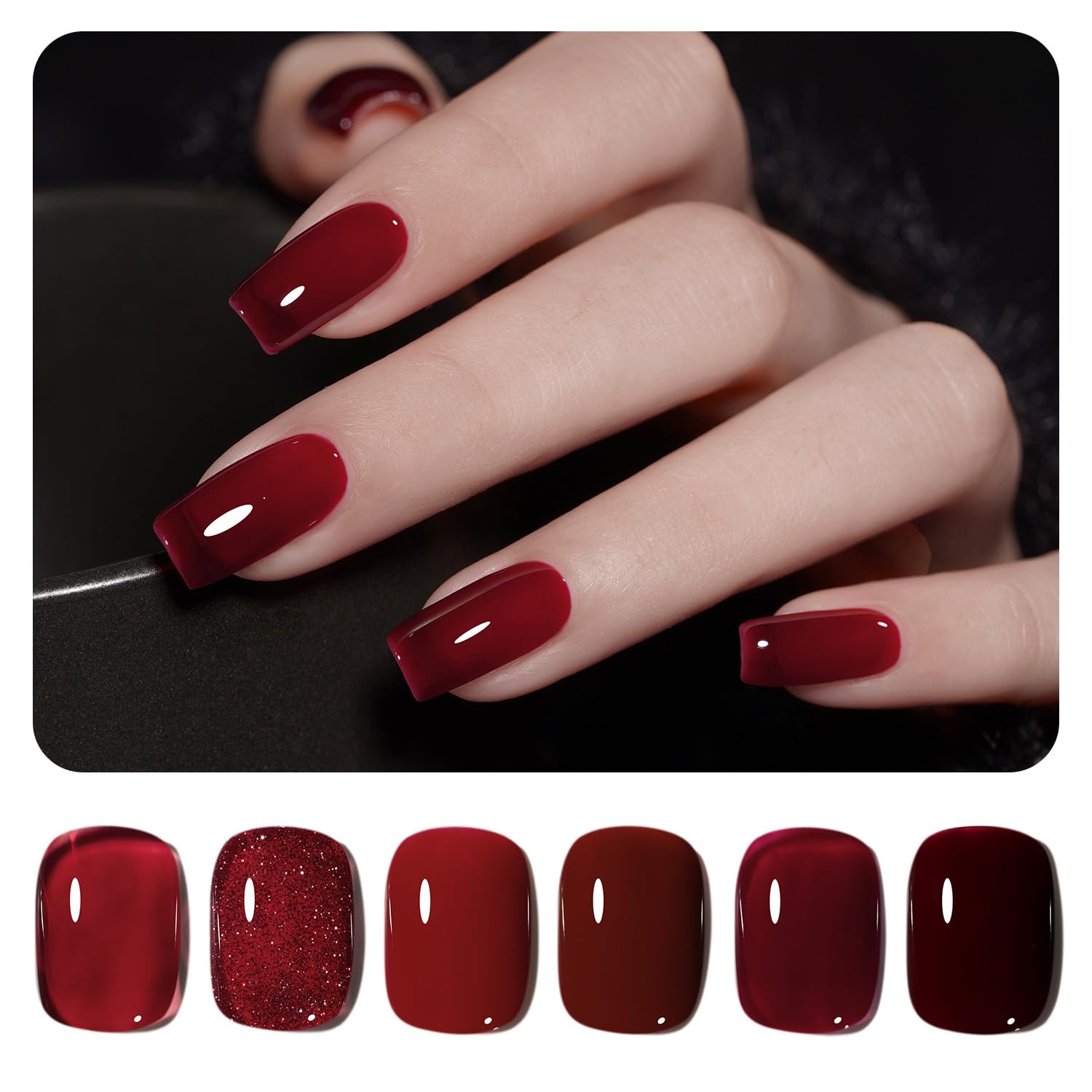 GAOY vernis gel bordeaux bouteille: fini brillant durable