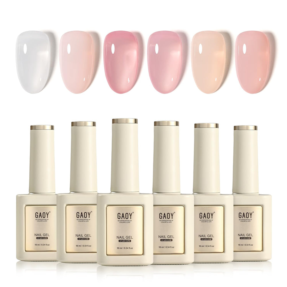 GAOY vernis gel, bouteille 16ml, 6 couleurs pour réaliser vos ongles à domicile