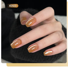 GAOY Vernis gel Cat Eye brun chaleureux pour une allure naturelle.