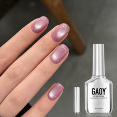 GAOY Vernis Gel Cat Eye Jelly Pink – flacon rose pailleté et lumineux.