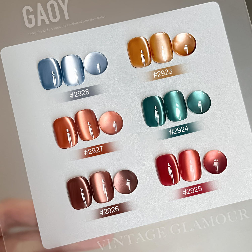 GAOY Vernis gel Cat Eye rouge étincelant pour un fini glamour.