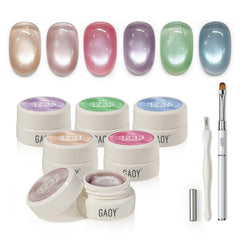 GAOY vernis gel effet œil de chat, ensemble de 6 couleurs, pour reflets prismatiques à domicile