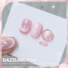 GAOY vernis gel œil de chat rose pailleté, bouteille lumineuse