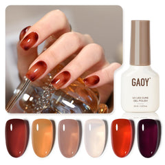 GAOY Jelly Brown Gel transparent, base légère idéale pour des couches progressives.