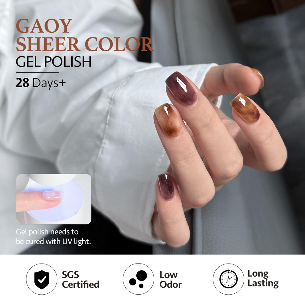GAOY Vernis Gel Lacté Noir-brun pour un effet sophistiqué et durable.