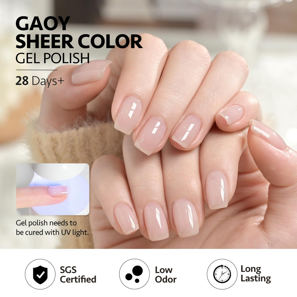 GAOY Vernis Gel Longue Durée, tenue jusqu'à 4 semaines sur les ongles