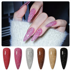 GAOY vernis gel miroitant rouge, éclat étincelant.