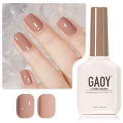GAOY Vernis Gel Nude Marron – bouteille 16 ml prête pour une manucure durable.
