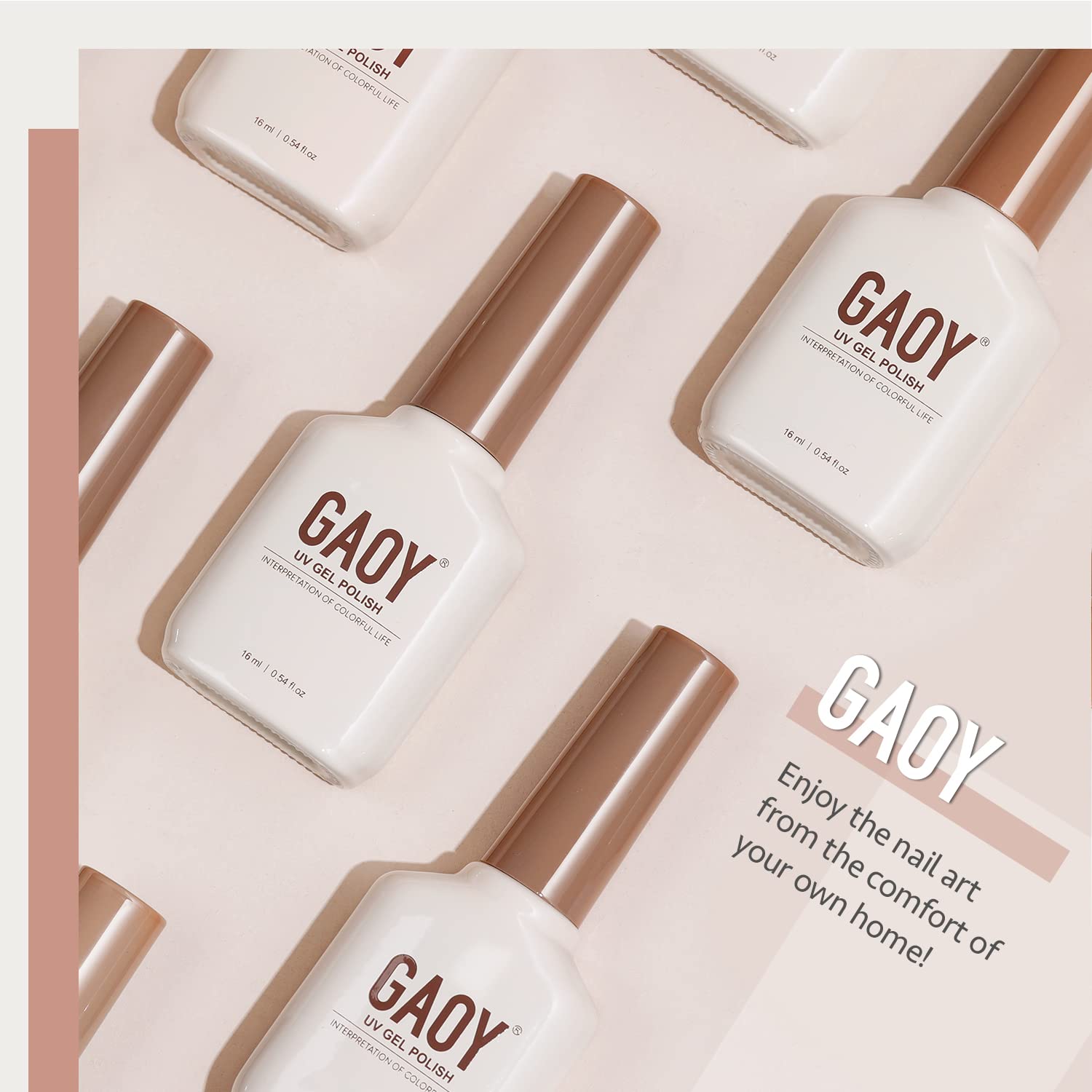 GAOY Vernis Gel Nude Marron – idéal pour une manucure maison sans forte odeur.