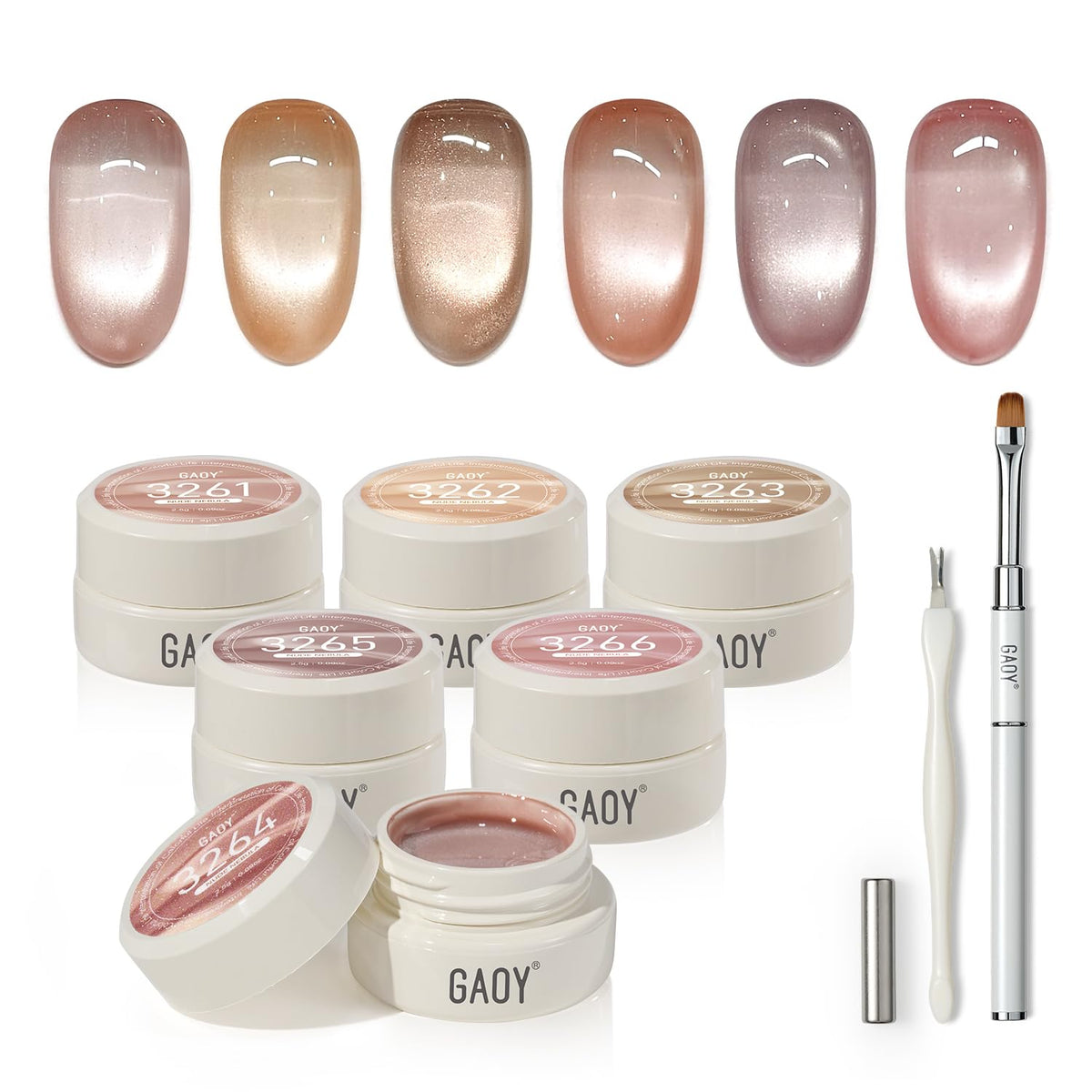 GAOY vernis gel œil de chat nude, pour un effet lumineux sur les ongles.