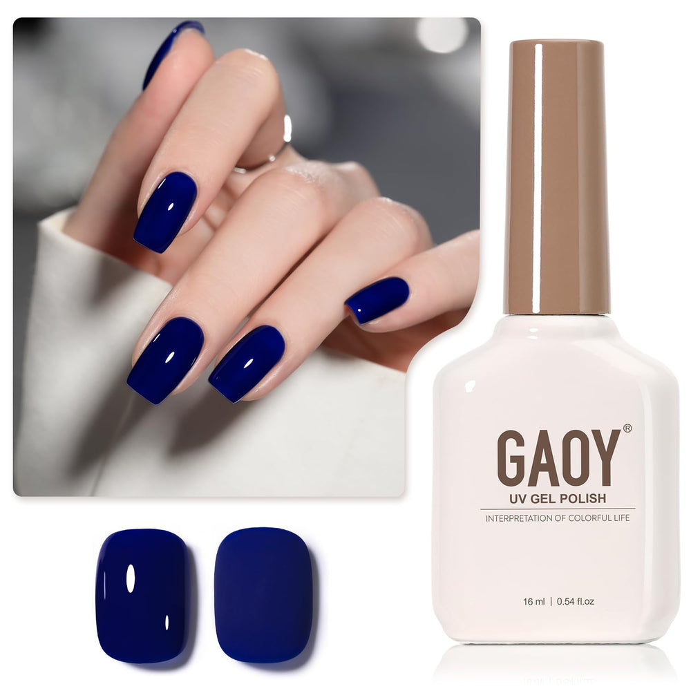 GAOY vernis gel nuit bleue 1532 en bouteille prêt pour un nail art durable à domicile.