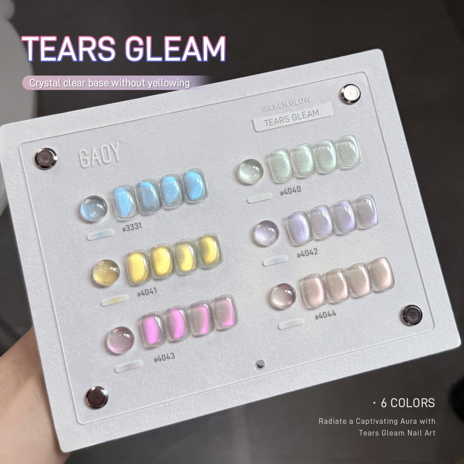 GAOY Vernis Gel Oeil-de-chat argent miroir, effet chic et travaillé.