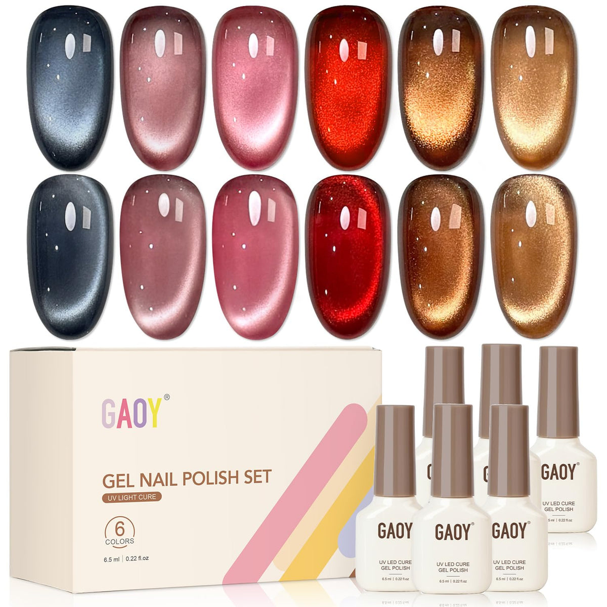 GAOY vernis gel œil-de-chat bleu translucide pour effet scintillant