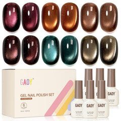 GAOY vernis gel oeil-de-chat brun avec aimant pour un effet durable