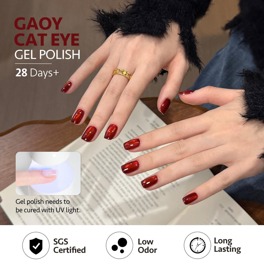GAOY vernis gel œil-de-chat brun translucide pour fini chaleureux