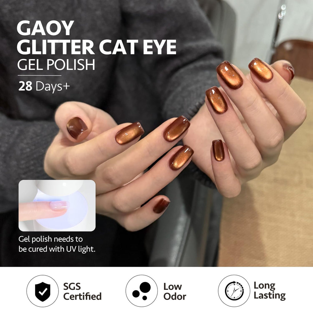 GAOY ensemble vernis oeil-de-chat emballage inclus et contenu prêt à l’emploi