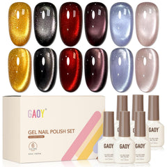 GAOY vernis gel œil de chat or avec aimant pour reflets métalliques durables