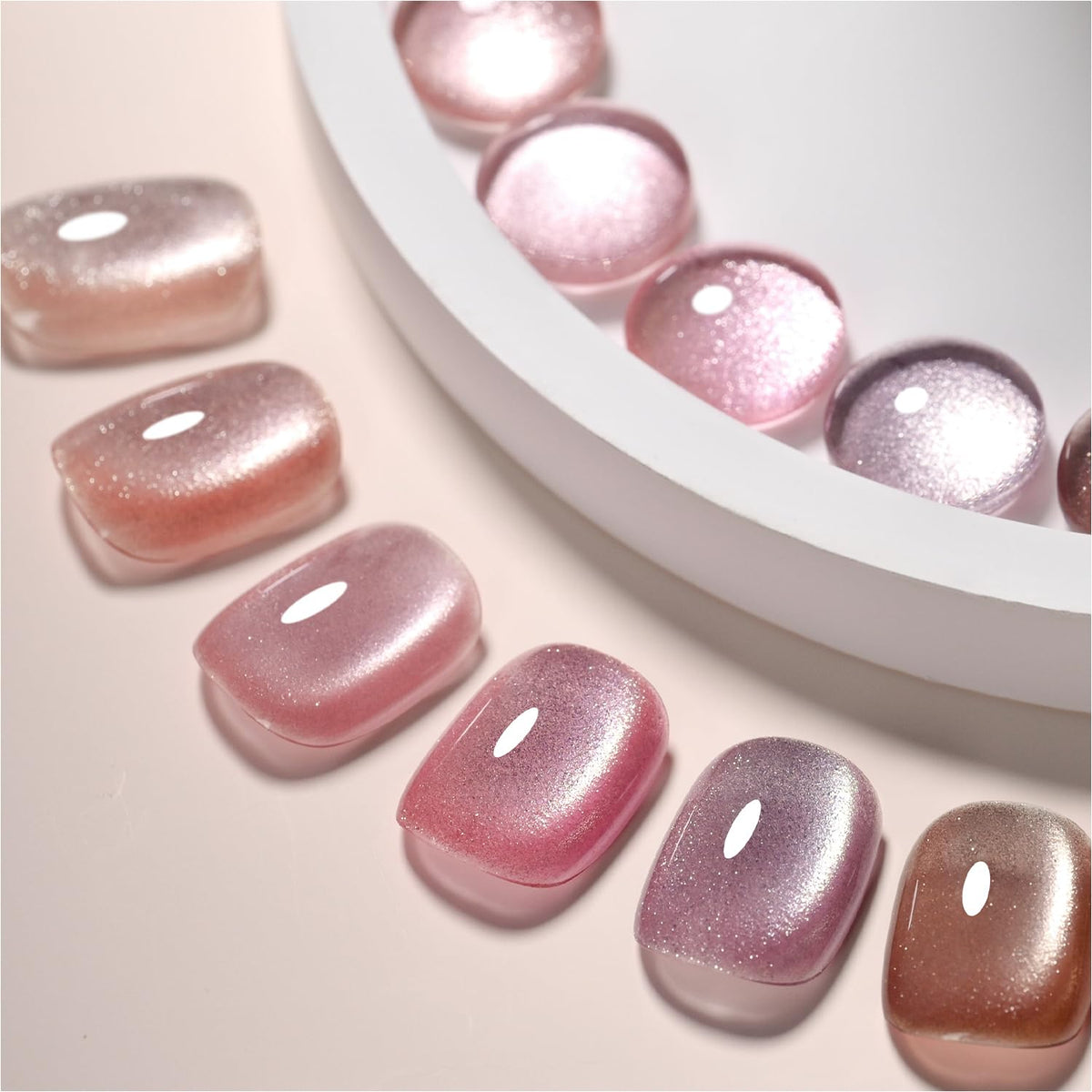 GAOY vernis gel œil-de-chat rose océan sur bouteille, pour un effet scintillant.