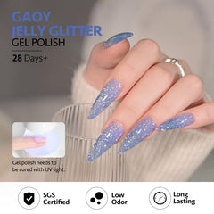 GAOY vernis gel paillettes violet, couleur vibrante pour applications à domicile.