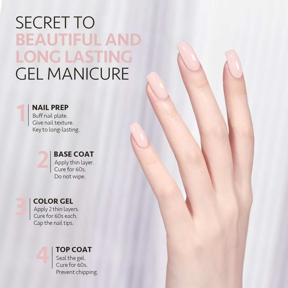 GAOY vernis gel pastel rose pale pour accentuer les motifs.