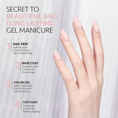 GAOY vernis gel pastel rose pale pour accentuer les motifs.