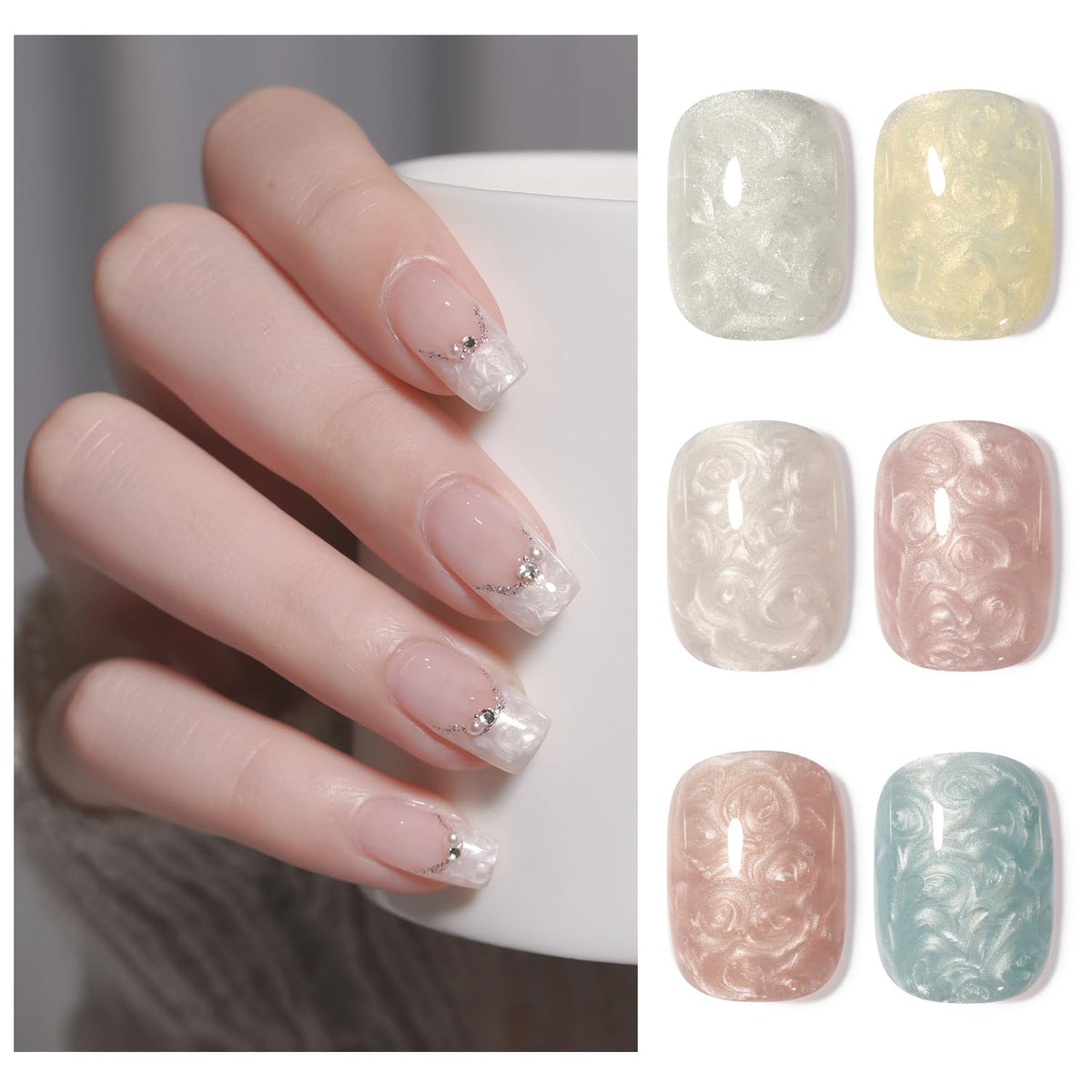 GAOY vernis gel perle rose, brillance intense pour un look élégant à domicile.