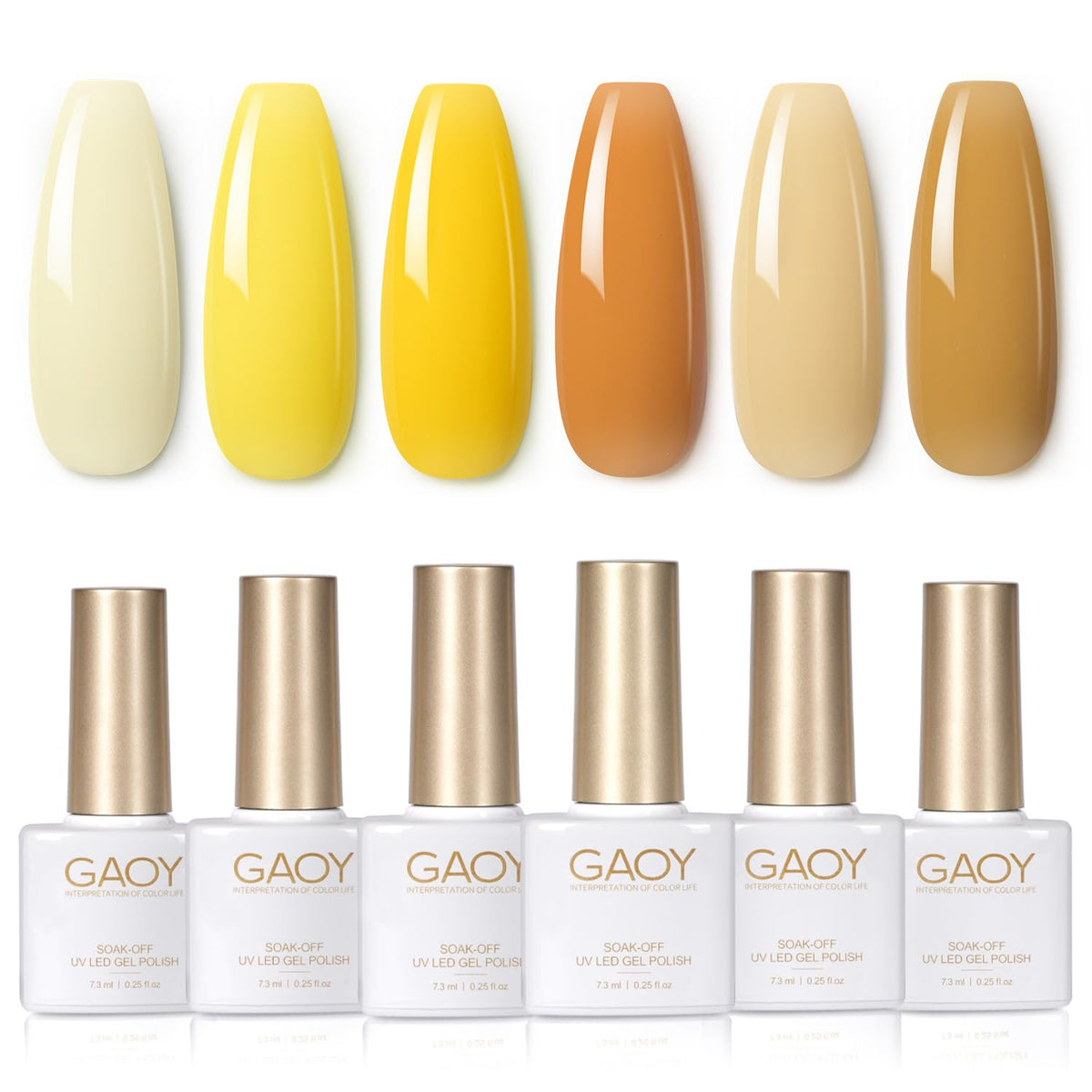 GAOY Vernis Gel Printemps Jaune ensemble de 6 couleurs pour ongles lumineux