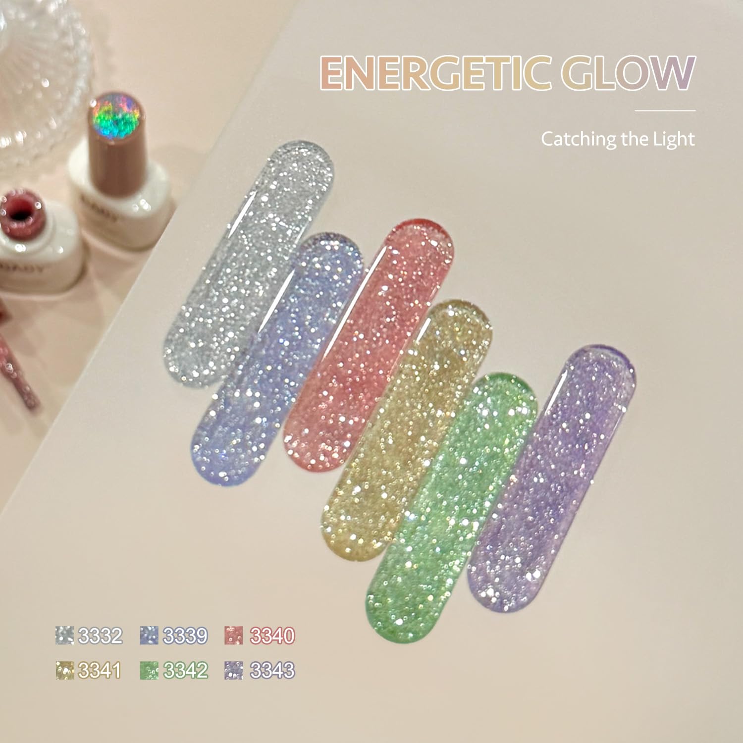 GAOY Vernis Gel Reflet Paillette Argent, fini étincelant et durable