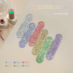 GAOY Vernis Gel Reflet Paillette Argent, fini étincelant et durable