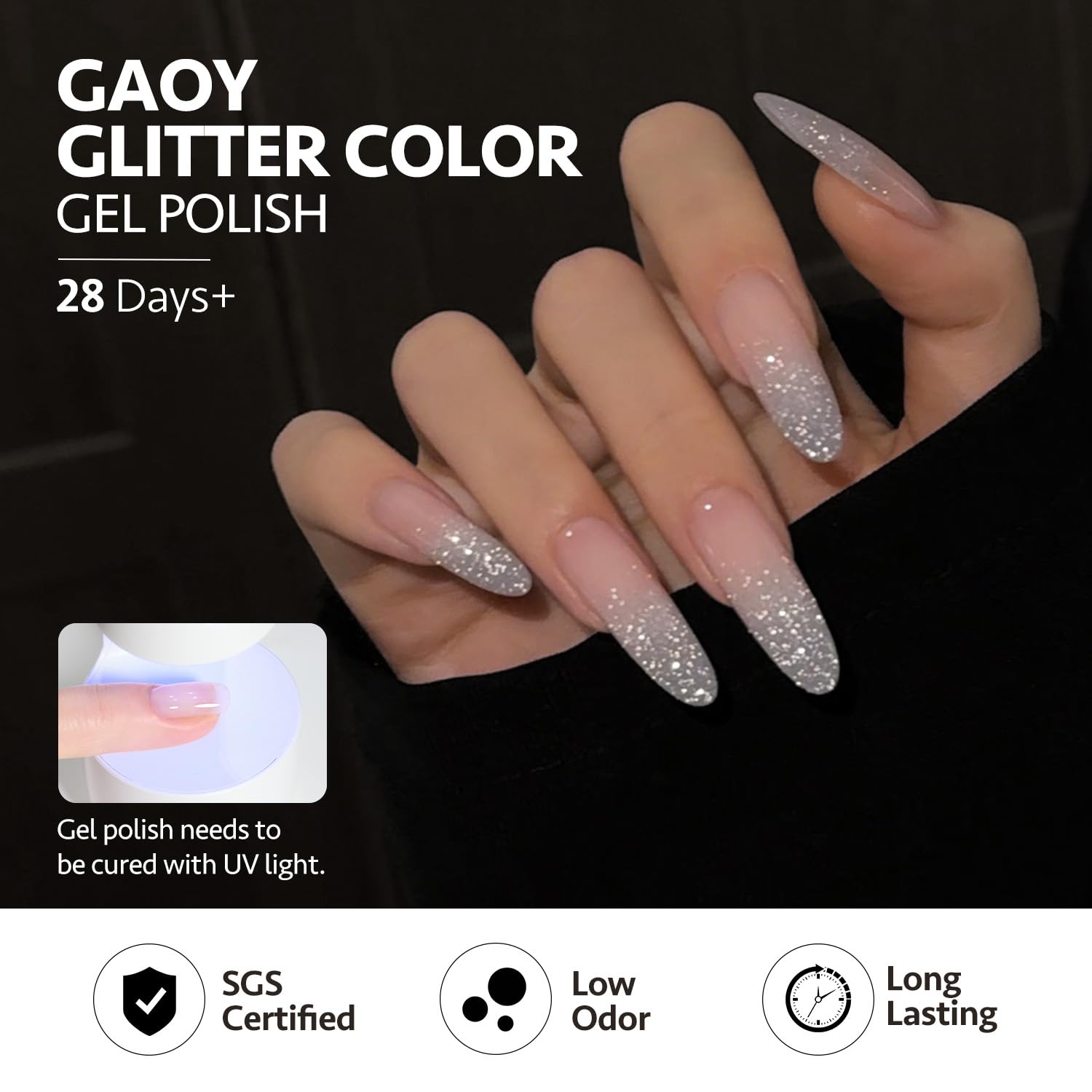 GAOY Vernis Gel Reflet Paillette Turquoise, nuance rafraîchissante pour ongles