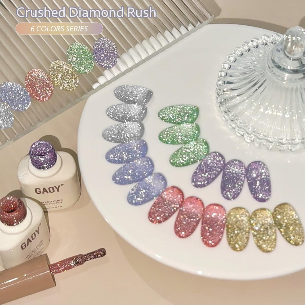 GAOY Vernis Gel Reflet Paillette Violet, brillance holographique longue tenue