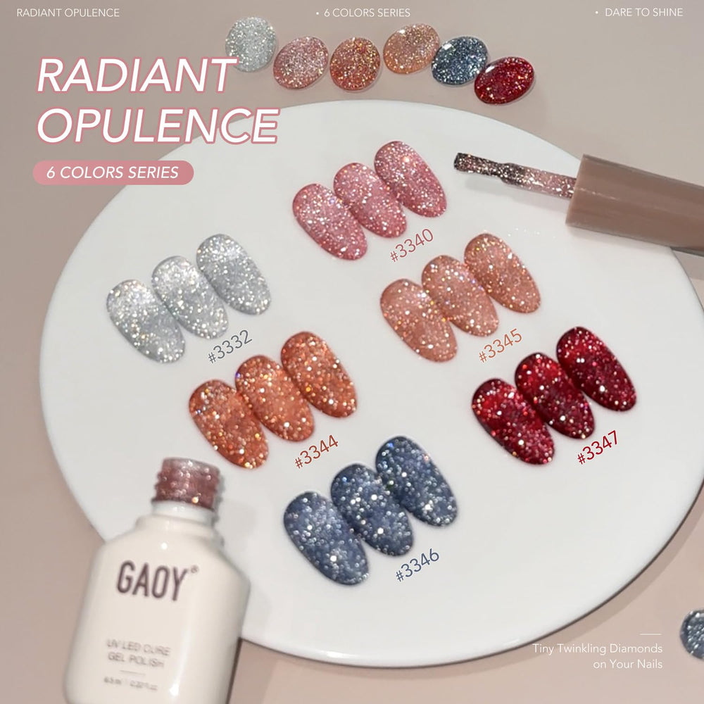 GAOY Vernis Gel Reflet Rose sur ongles délicats et lumineux.