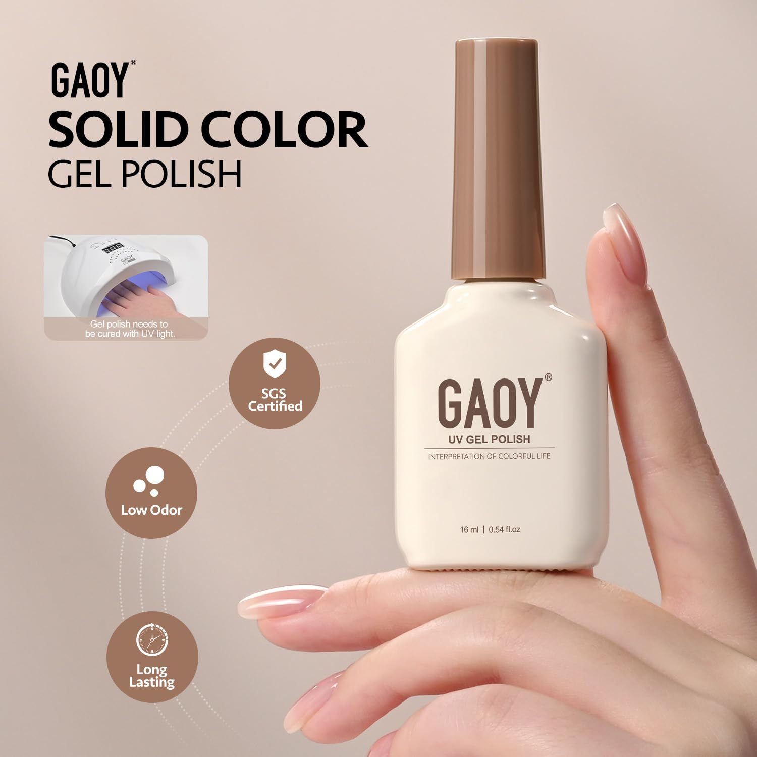 Emballage GAOY vernis gel rose 3082, kit prêt à l'emploi