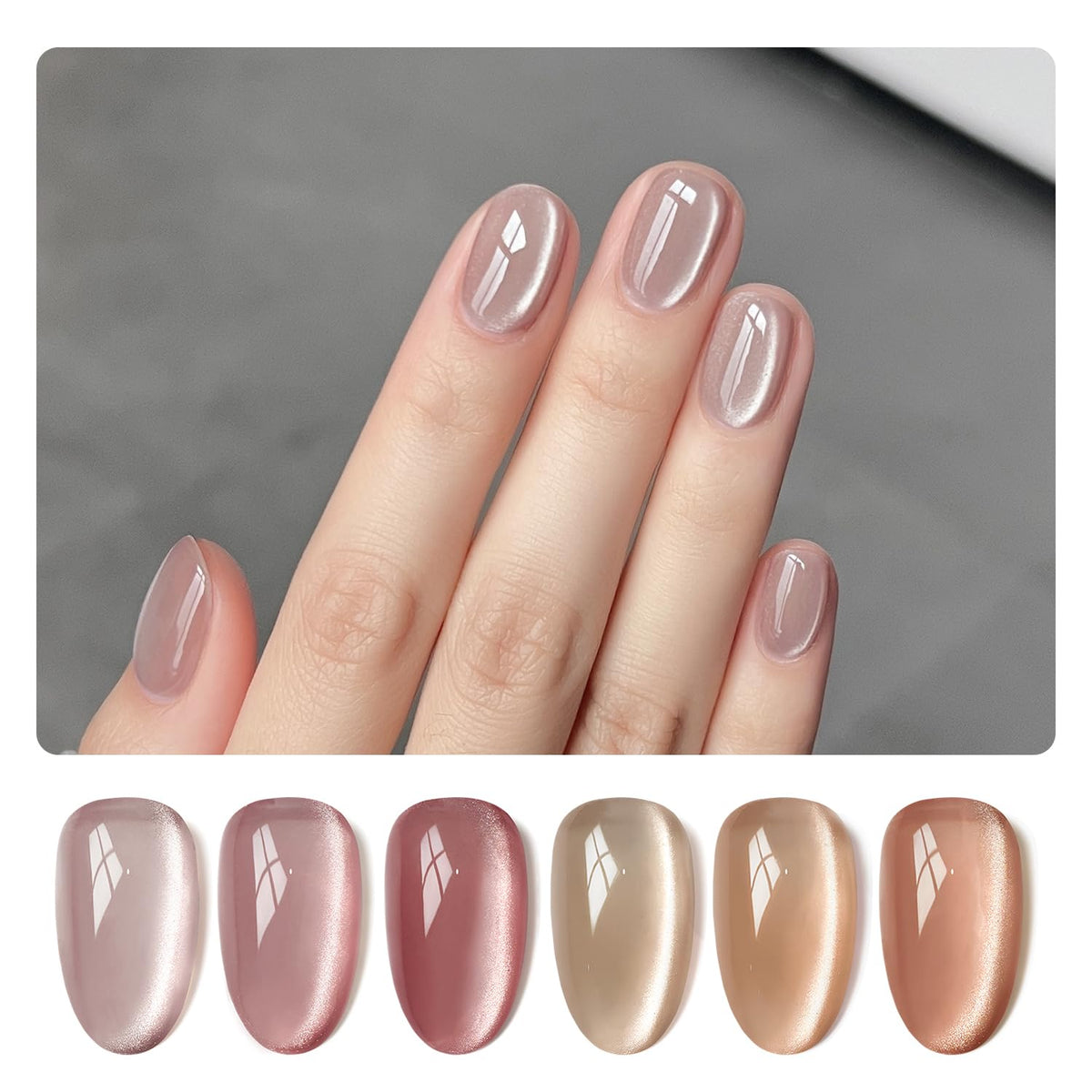 GAOY Vernis Gel Rose Argenté Œil-de-chat avec aimant pour motifs magnétiques.