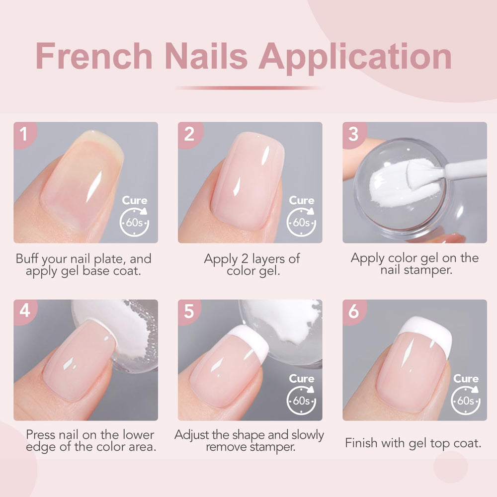 GAOY vernis gel rose lait, nuance légère pour une pointe subtile.