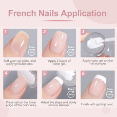 GAOY vernis gel rose lait, nuance légère pour une pointe subtile.