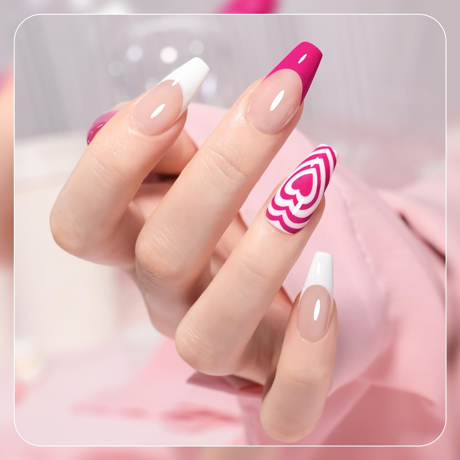 GAOY Vernis Gel Rose Neon application précise sur les ongles